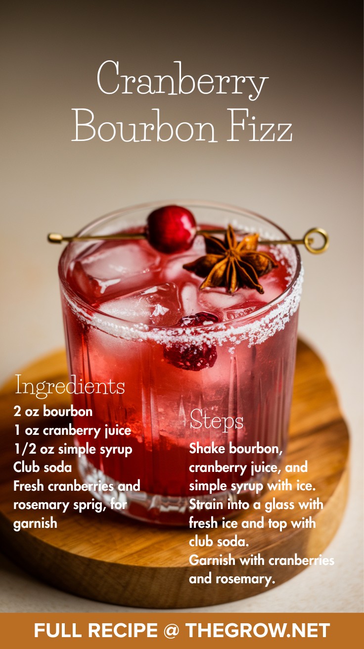 Cranberry Bourbon Fizz