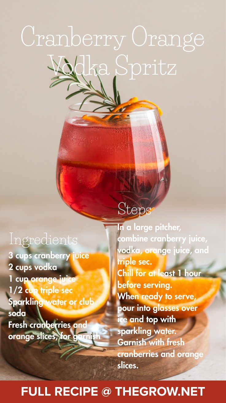 Cranberry Orange Vodka Spritz