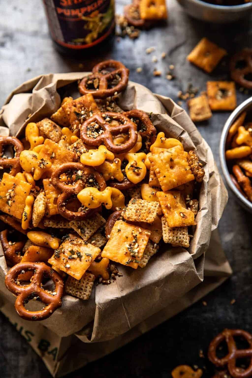 Garlic Herb Pretzel and Nut Mix