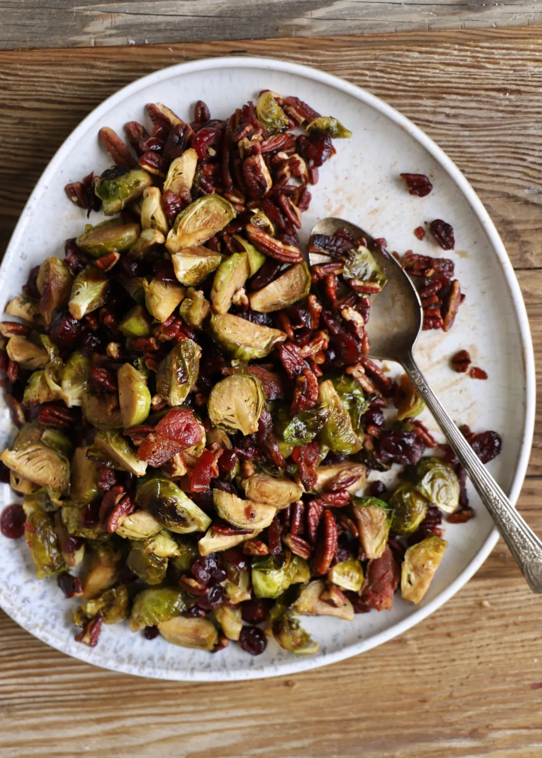 Honey Roasted Brussels Sprouts with Pecans