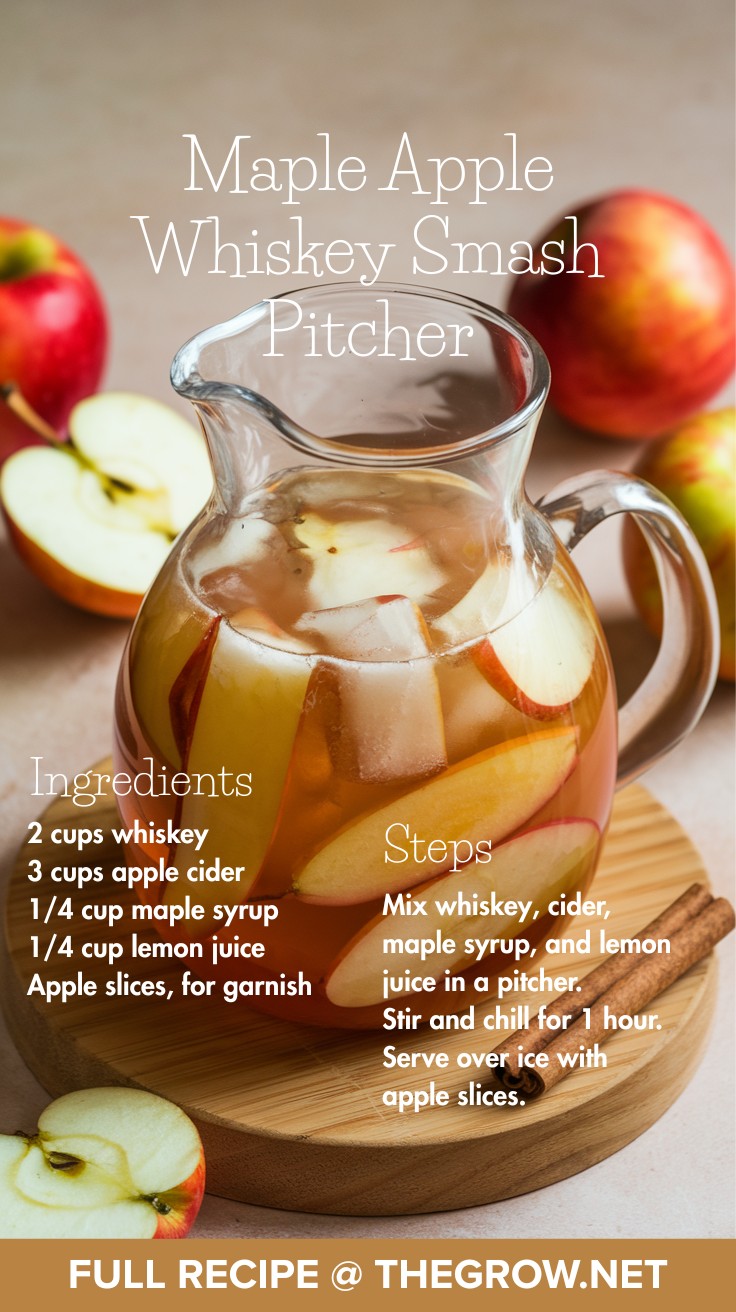 Maple Apple Whiskey Smash Pitcher