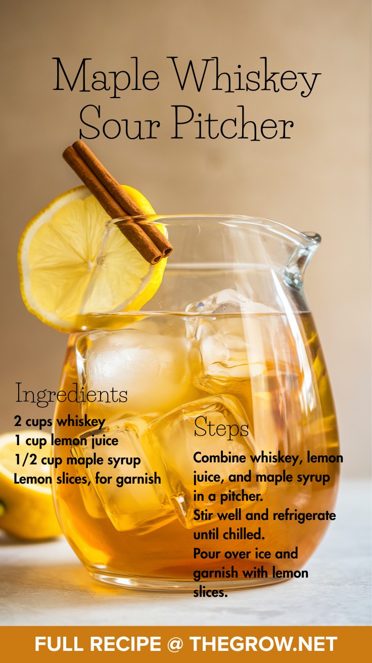 Maple Whiskey Sour Pitcher