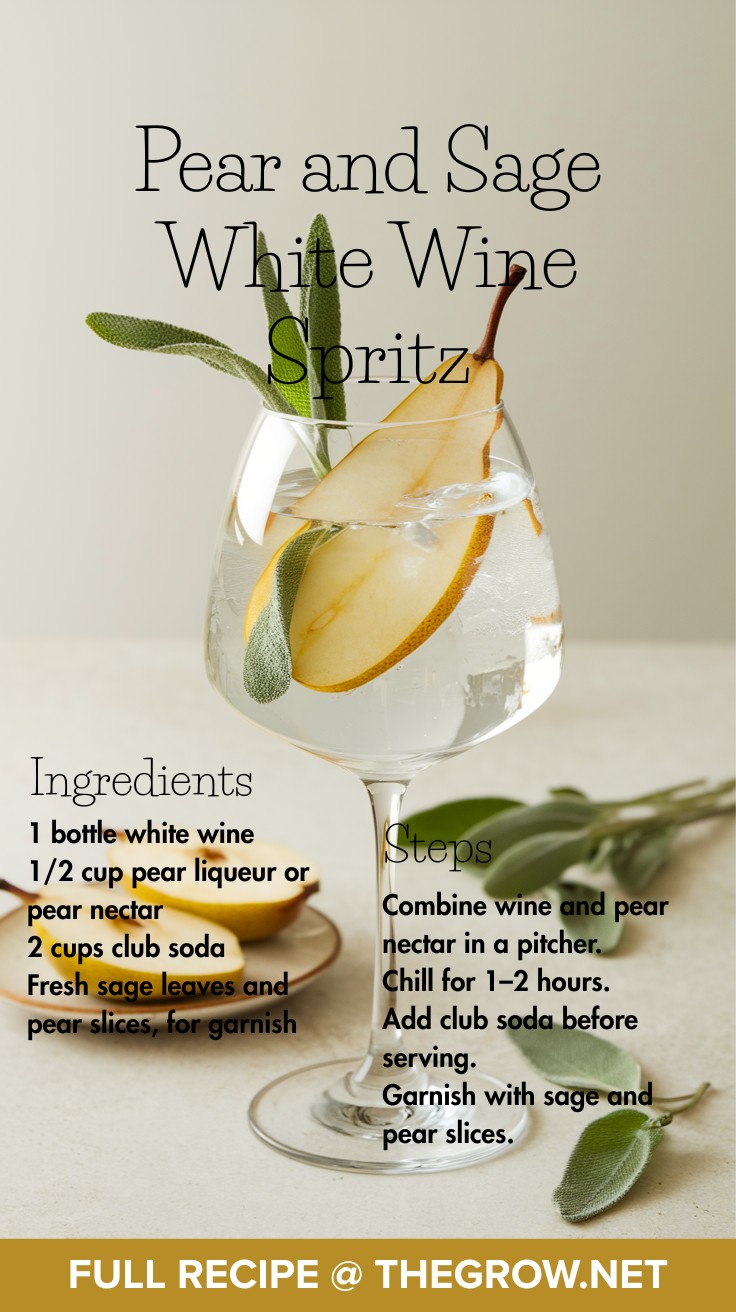 Pear and Sage White Wine Spritz