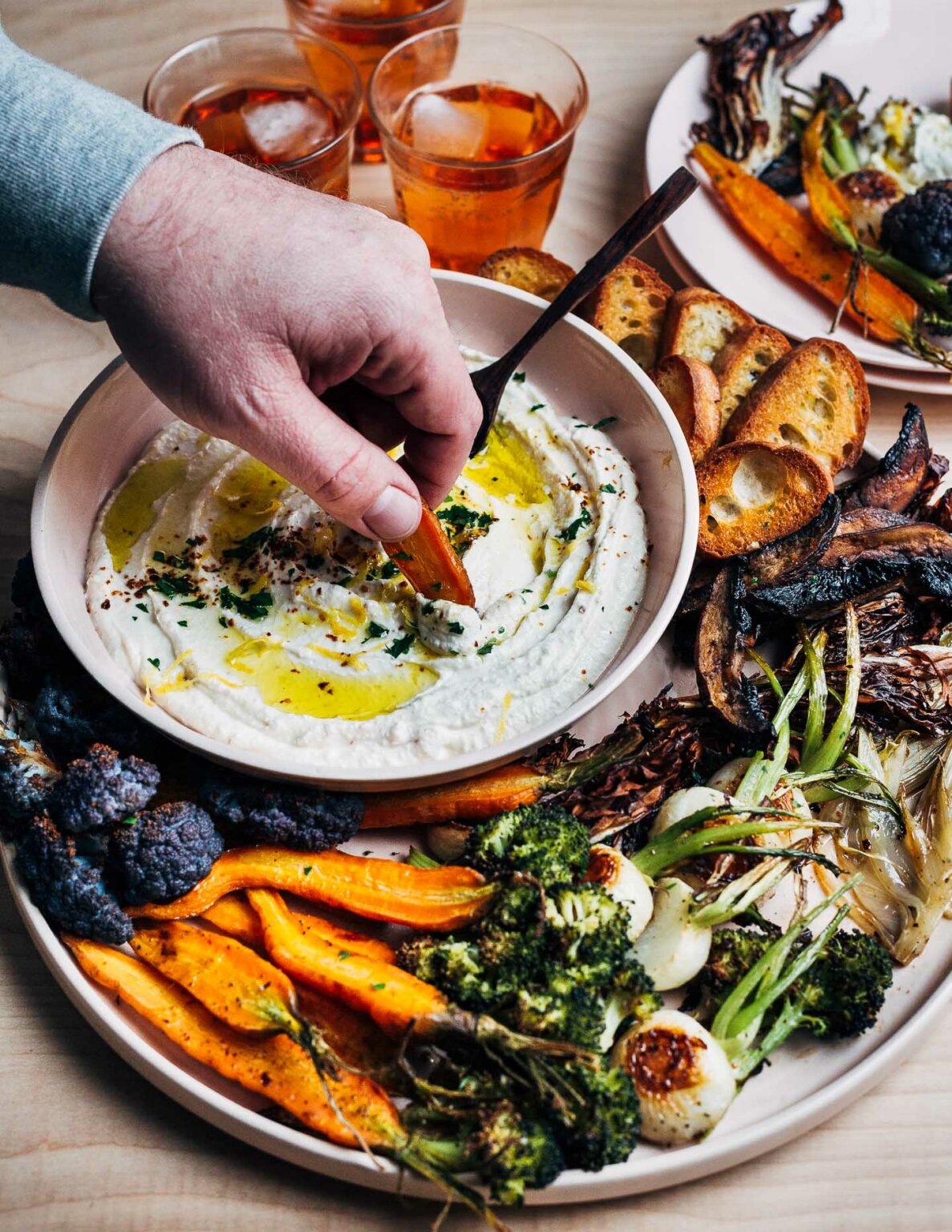 Roasted Vegetable Platter with Herb Dip