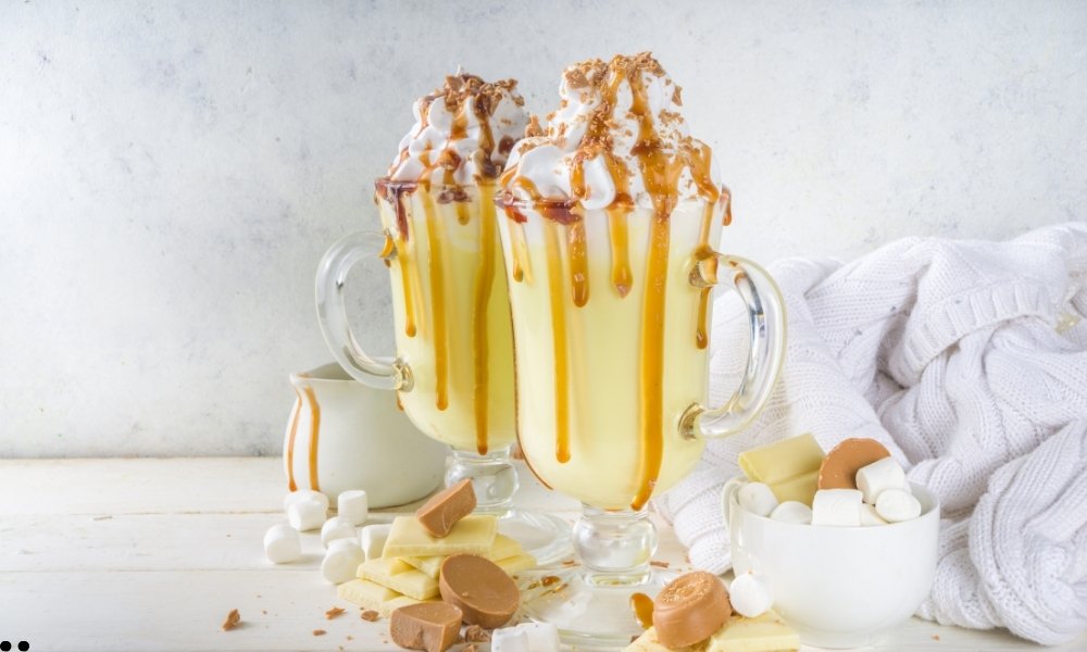 Salted Caramel Eggnog with Whiskey
