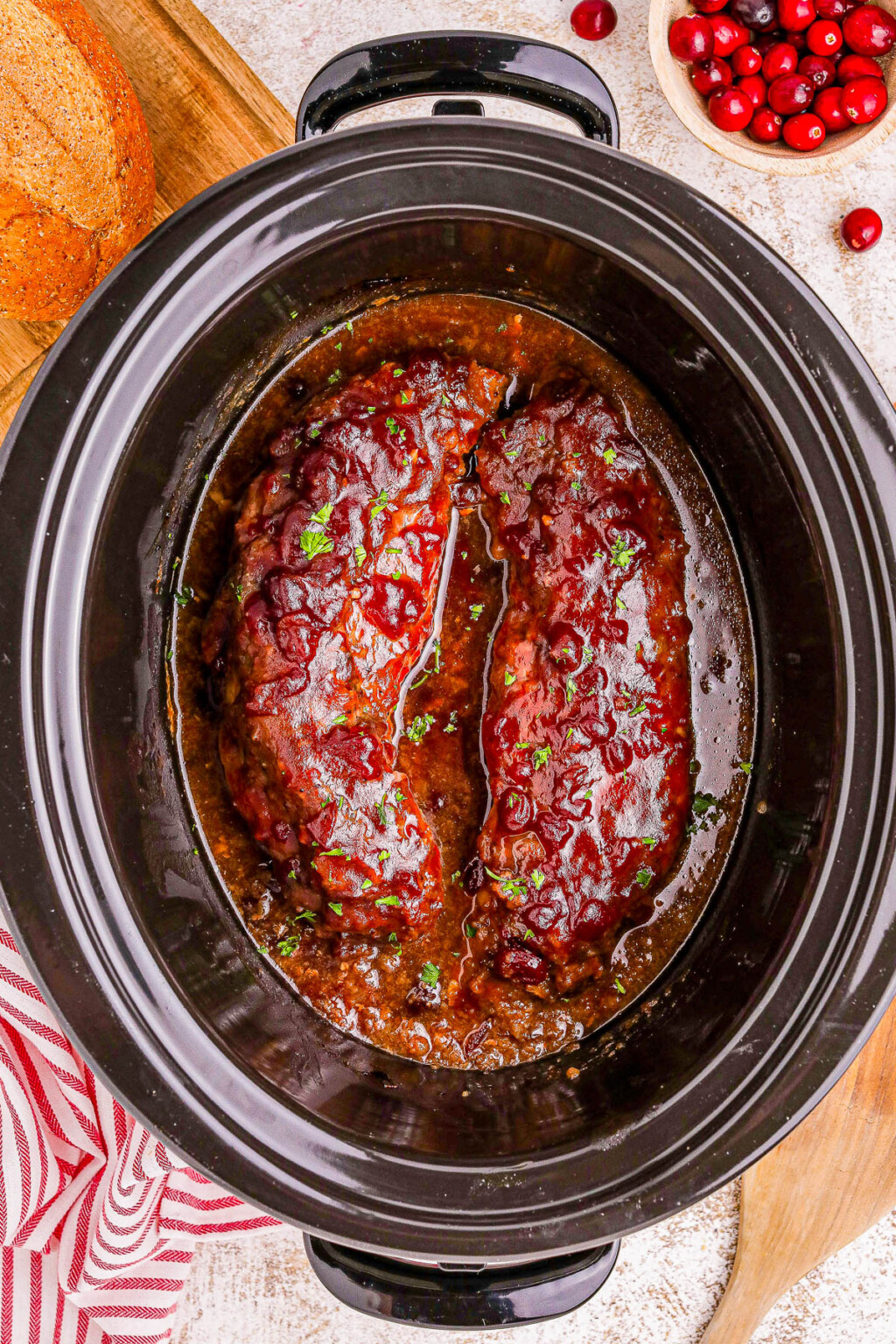 Slow Cooker Cranberry Pork Loin