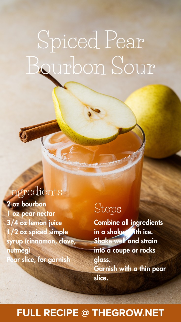 Spiced Pear Bourbon Sour