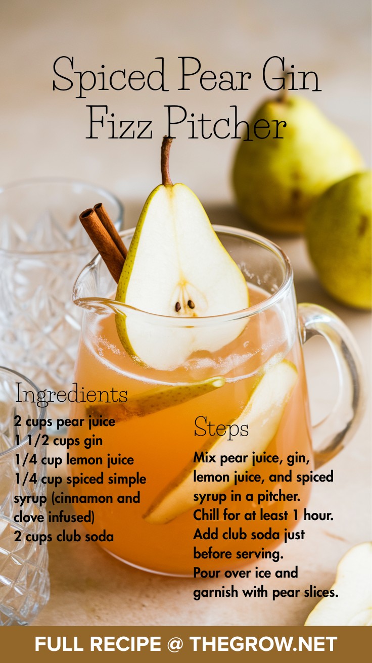 Spiced Pear Gin Fizz Pitcher