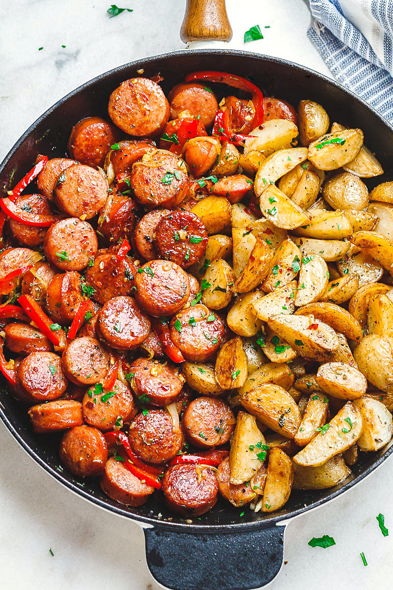 Spicy Sausage and Potato Skillet