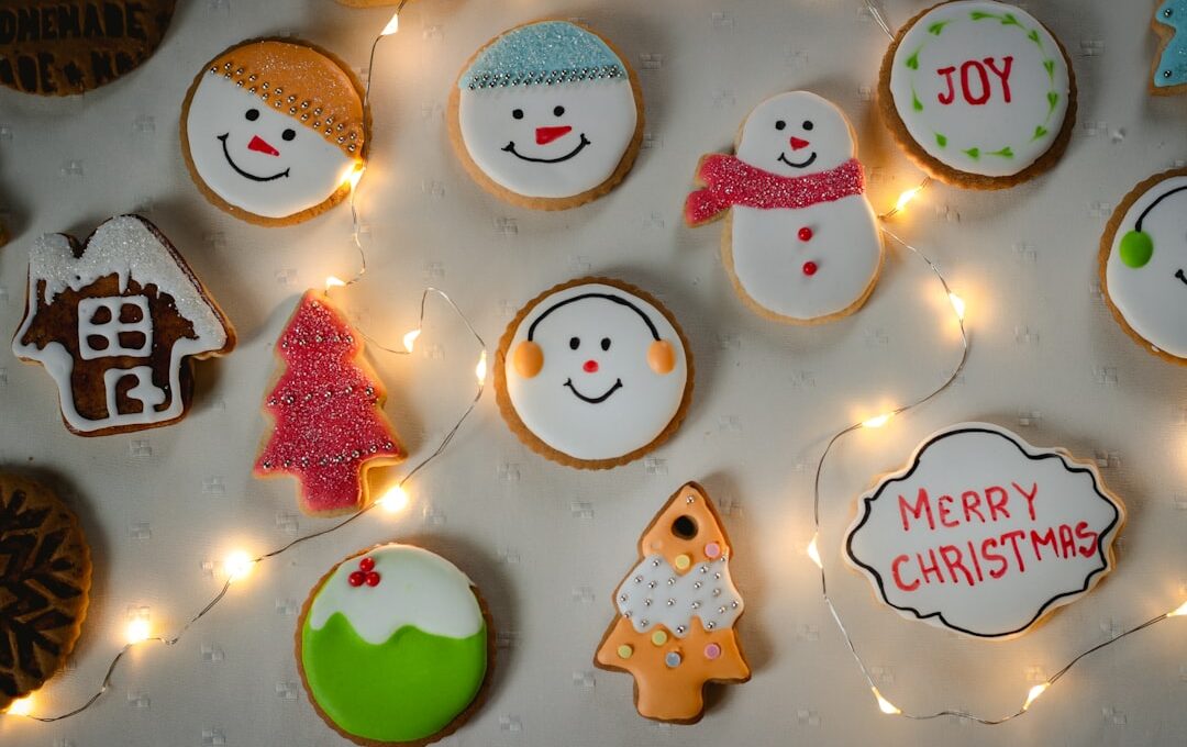 flat lay photography of cookies