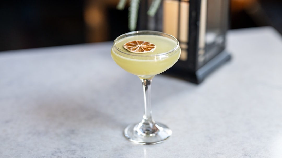 a close up of a drink on a table