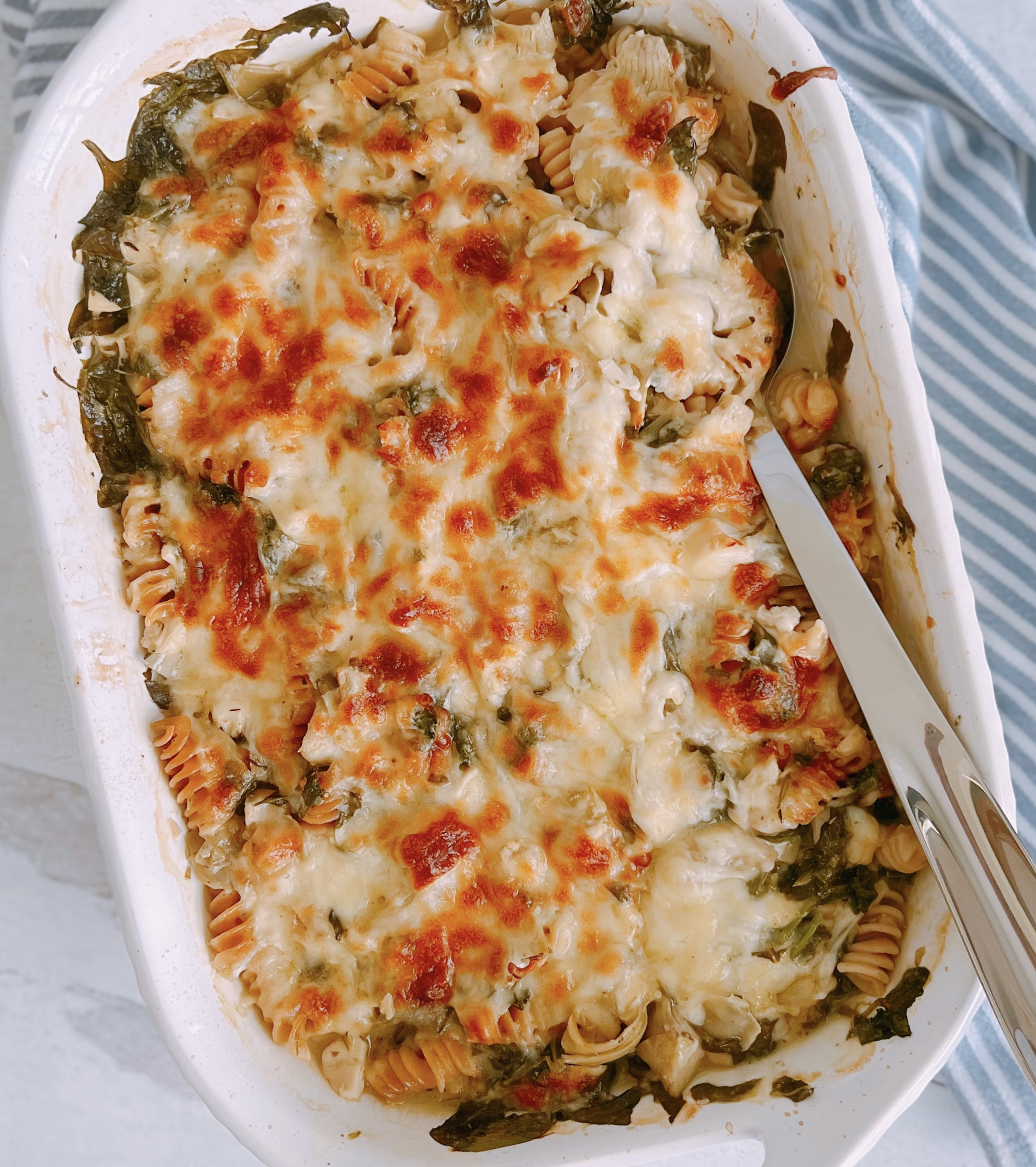 Chicken and Spinach Alfredo Bake
