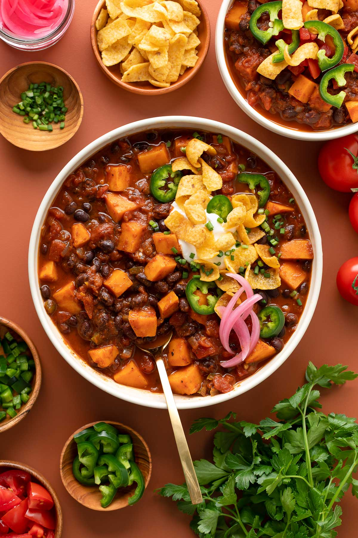 Vegetarian Chili with Sweet Potatoes and Black Beans