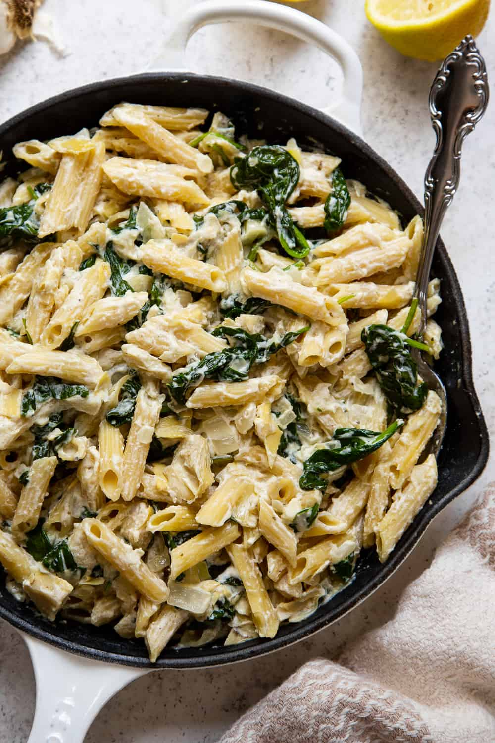 Creamy Spinach and Artichoke Pasta