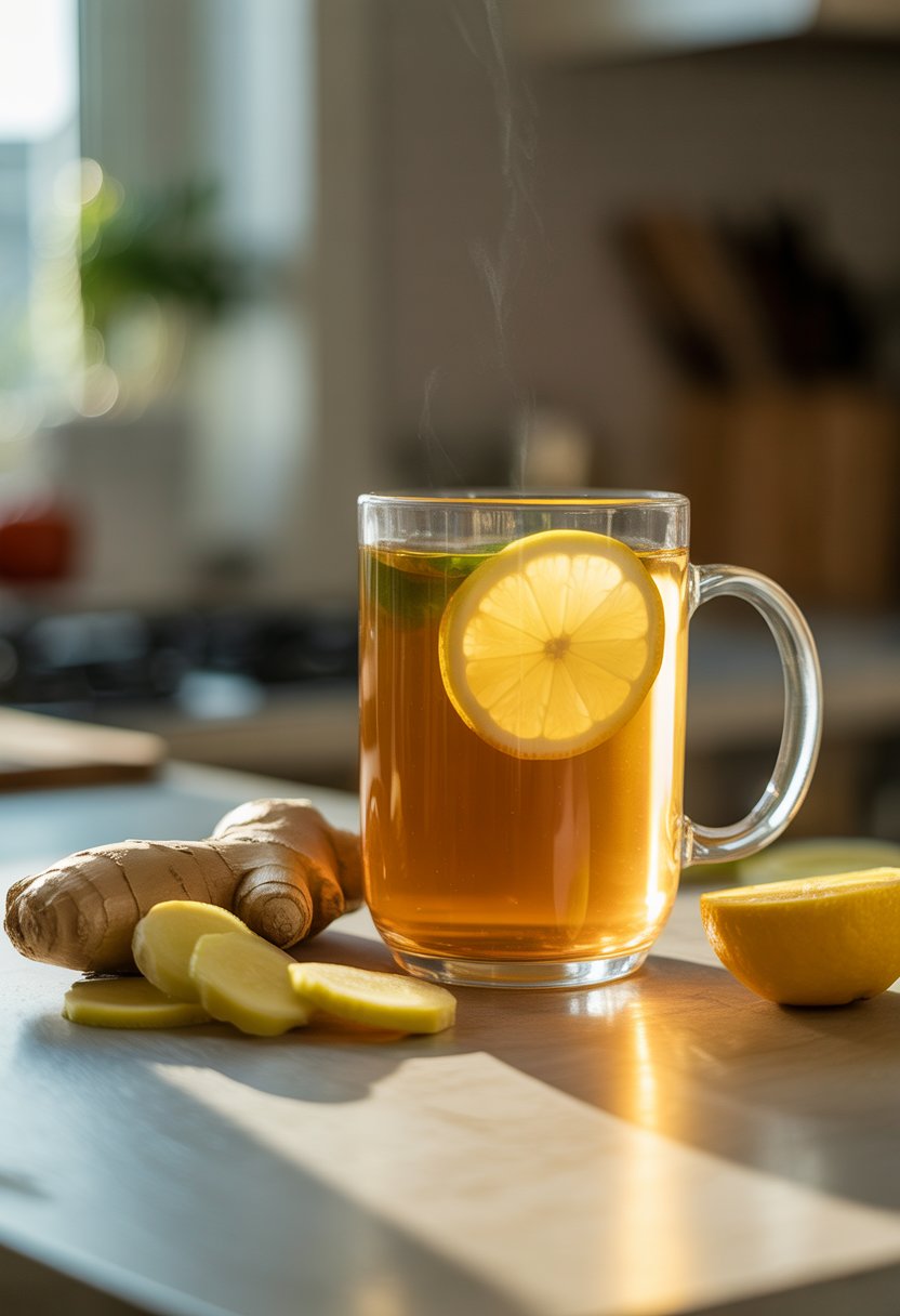 Warm Lemon Ginger Morning Tea