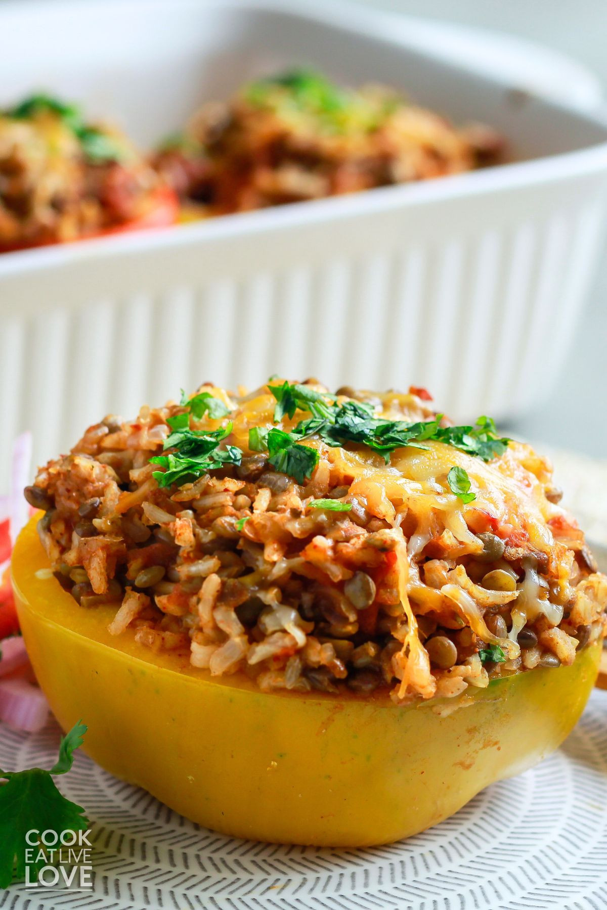 Lentil and Rice Stuffed Peppers