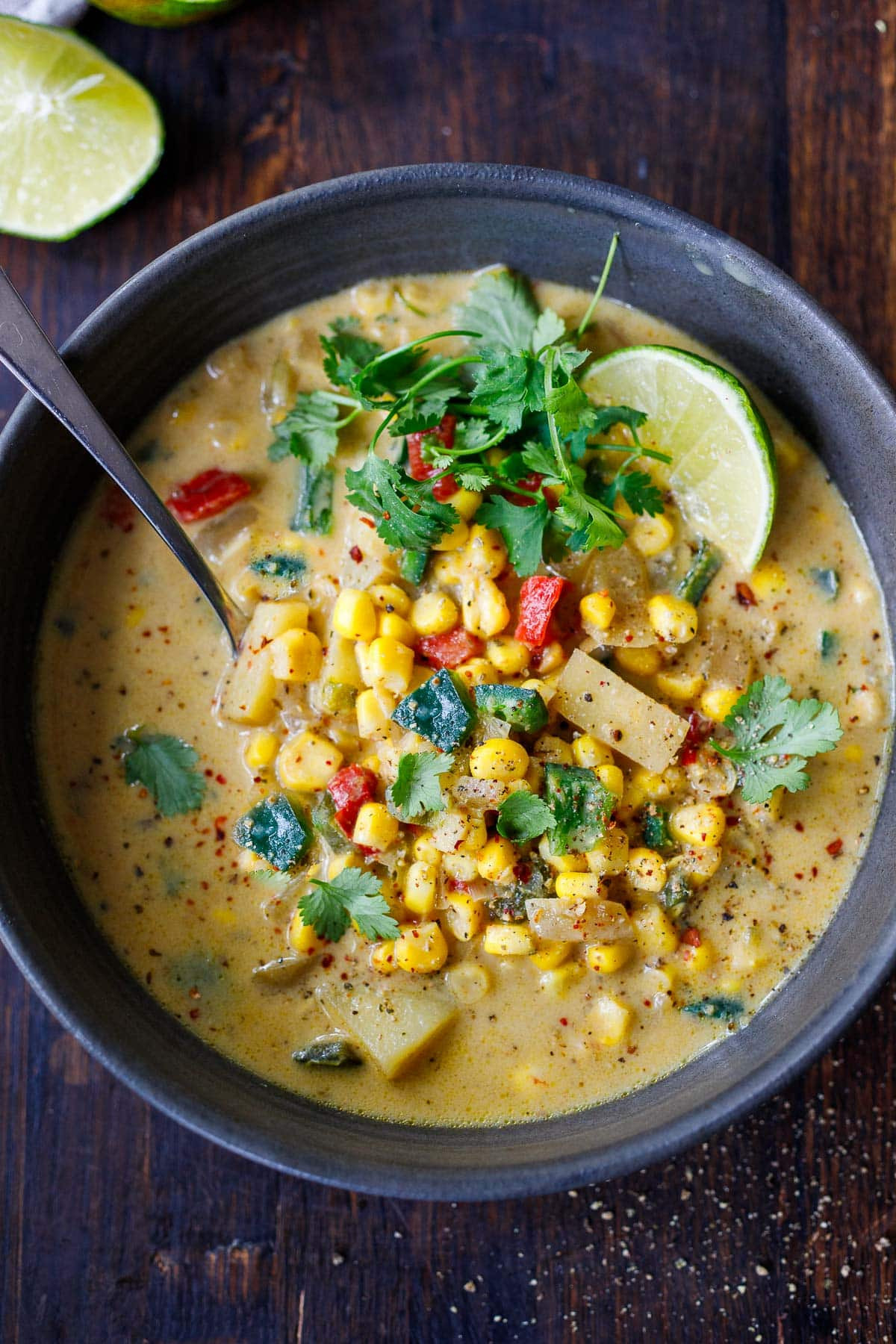 Mexican Corn and Poblano Soup