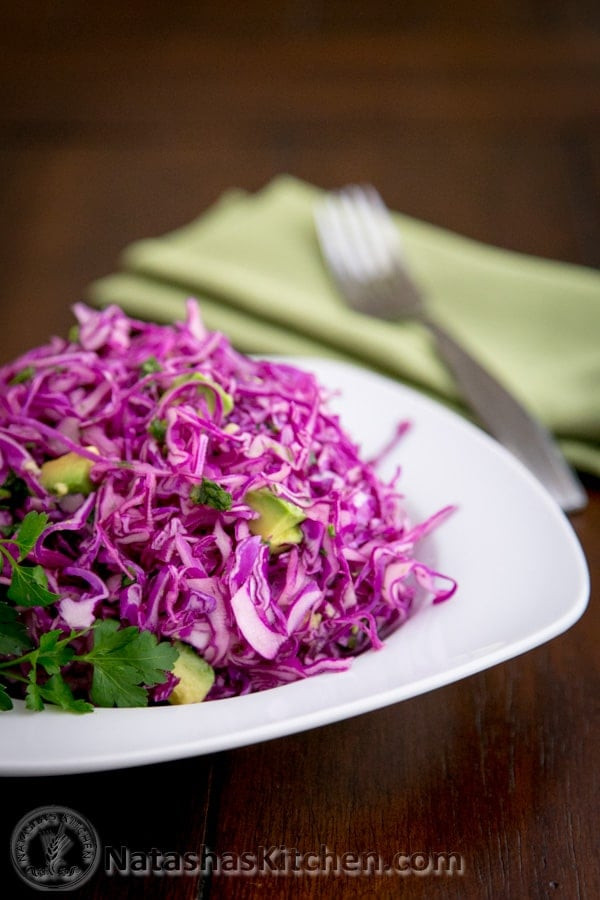 Red Cabbage and Avocado Salad