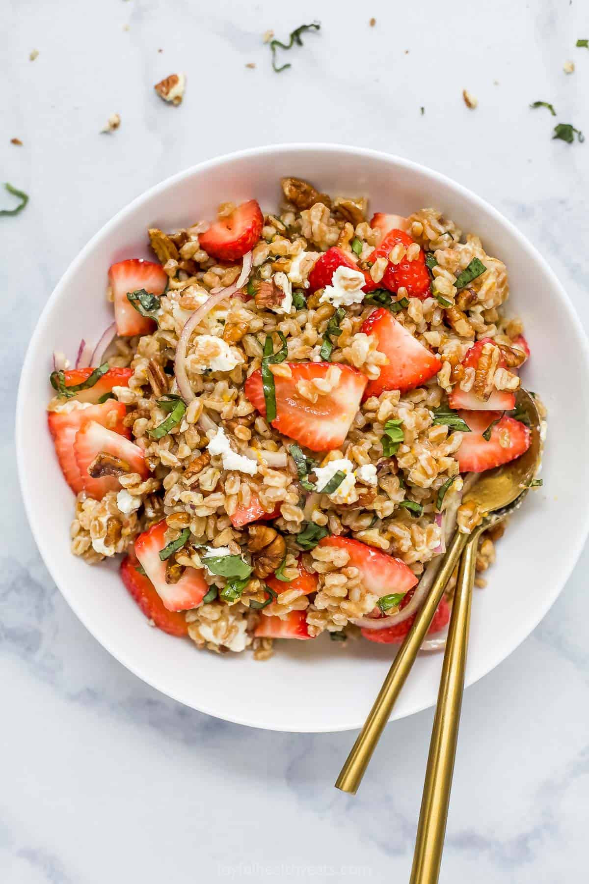 Strawberry Balsamic Farro Salad