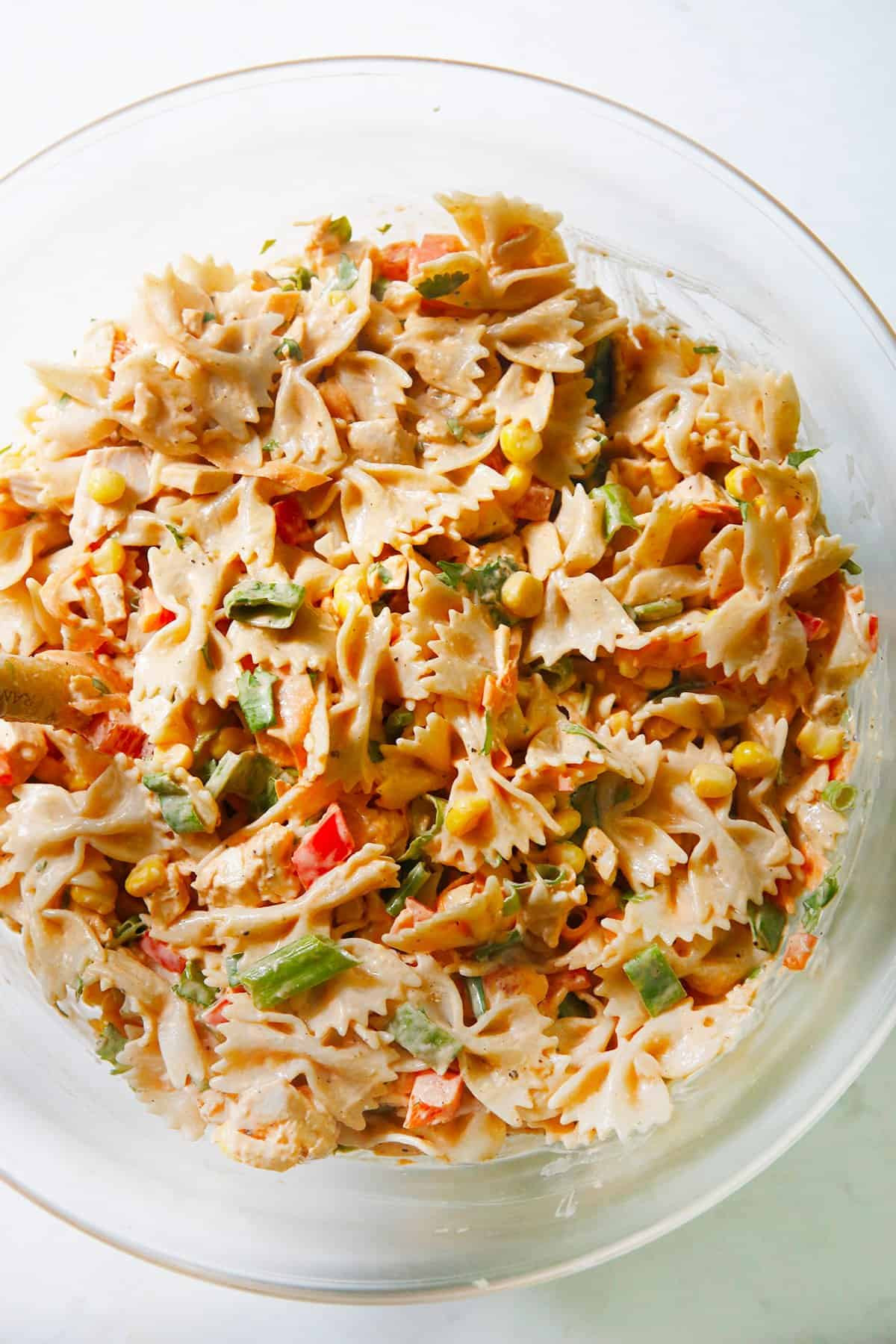 Buffalo Chicken Ranch Pasta Salad