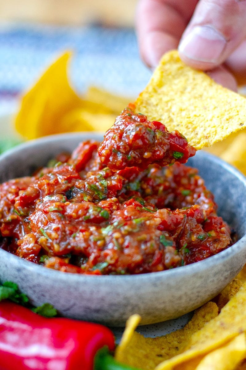 Charred Tomato and Garlic Salsa (Salsa Tatemada)