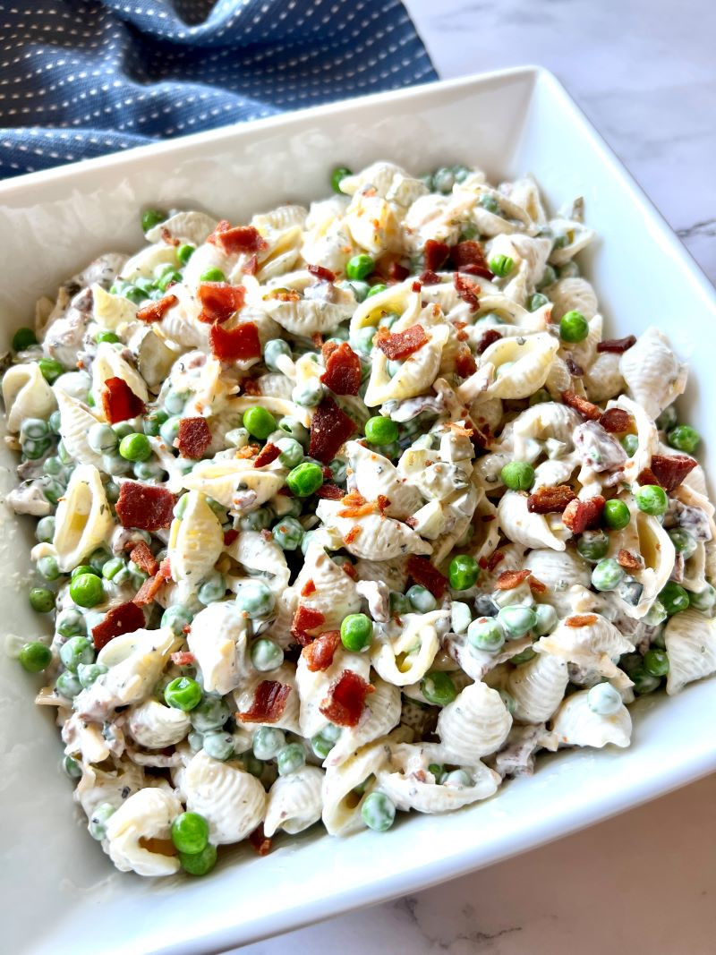 Creamy Bacon and Pea Pasta Salad