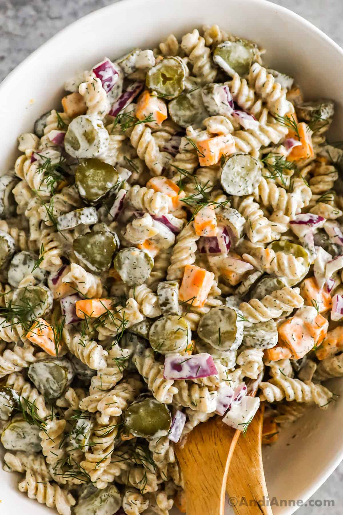 Creamy Dill Pickle Pasta Salad