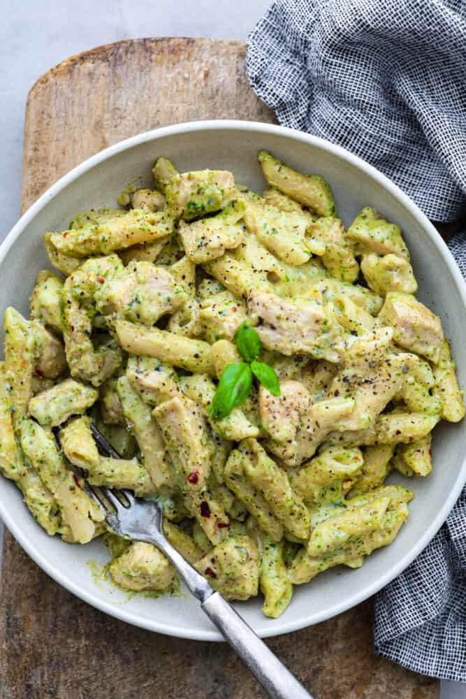 Creamy Pesto Chicken Soup