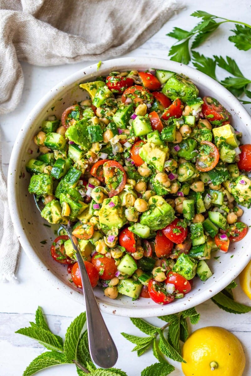 Grilled Zucchini and Chickpea Salad