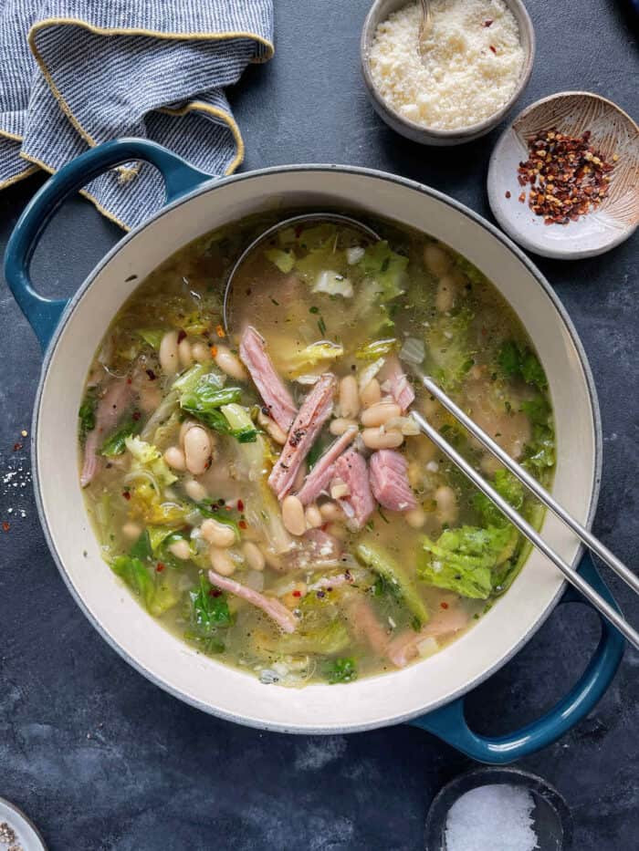 Ham and Escarole Soup with Orzo