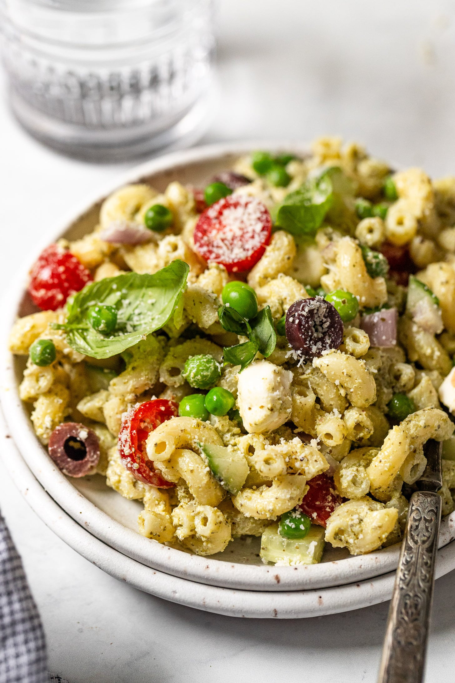 Italian Pasta Salad with Creamy Pesto Dressing