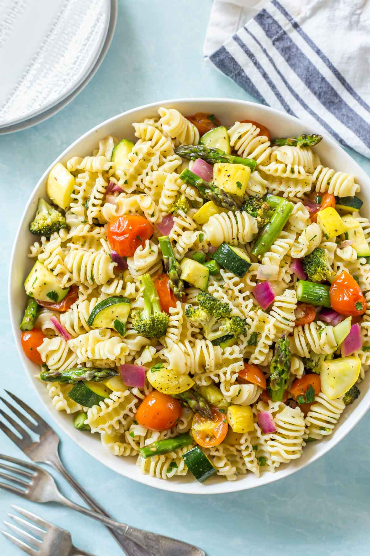 Italian Roasted Vegetable Pasta Salad