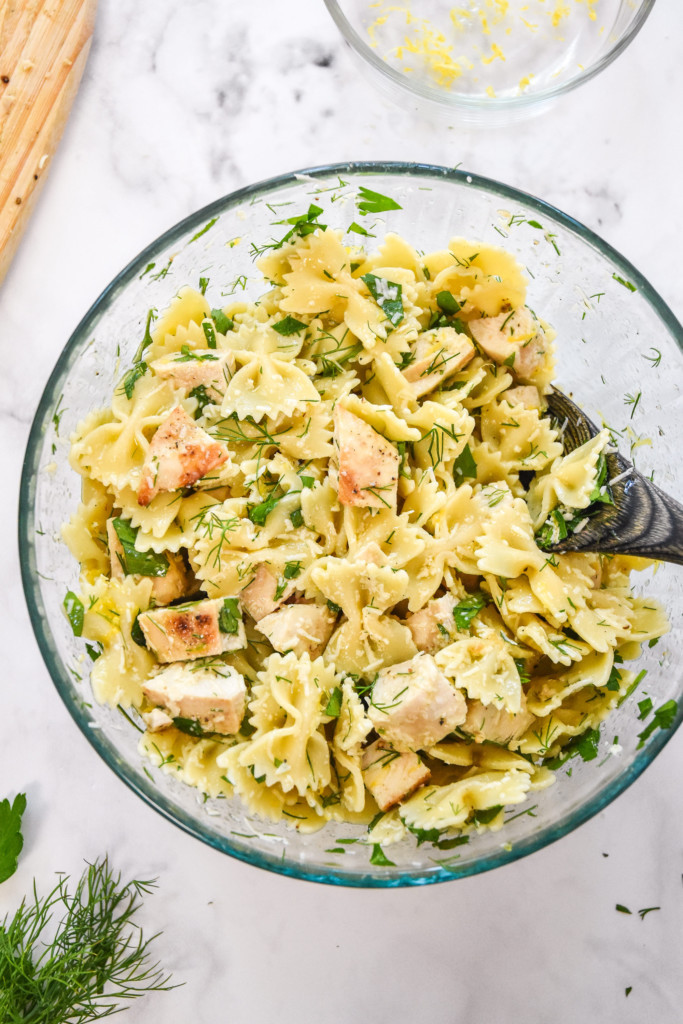 Lemon Herb Chicken Pasta Salad