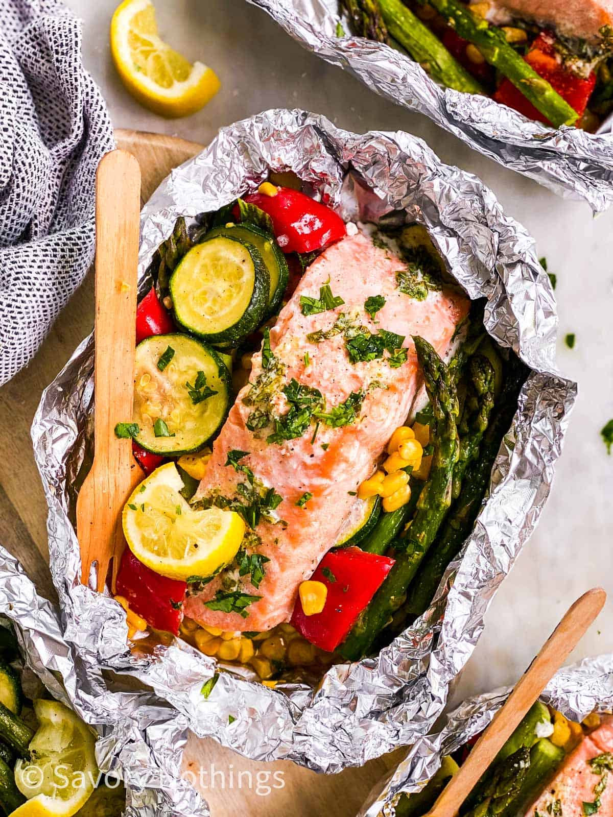 Lemon Pepper Salmon Foil Packets