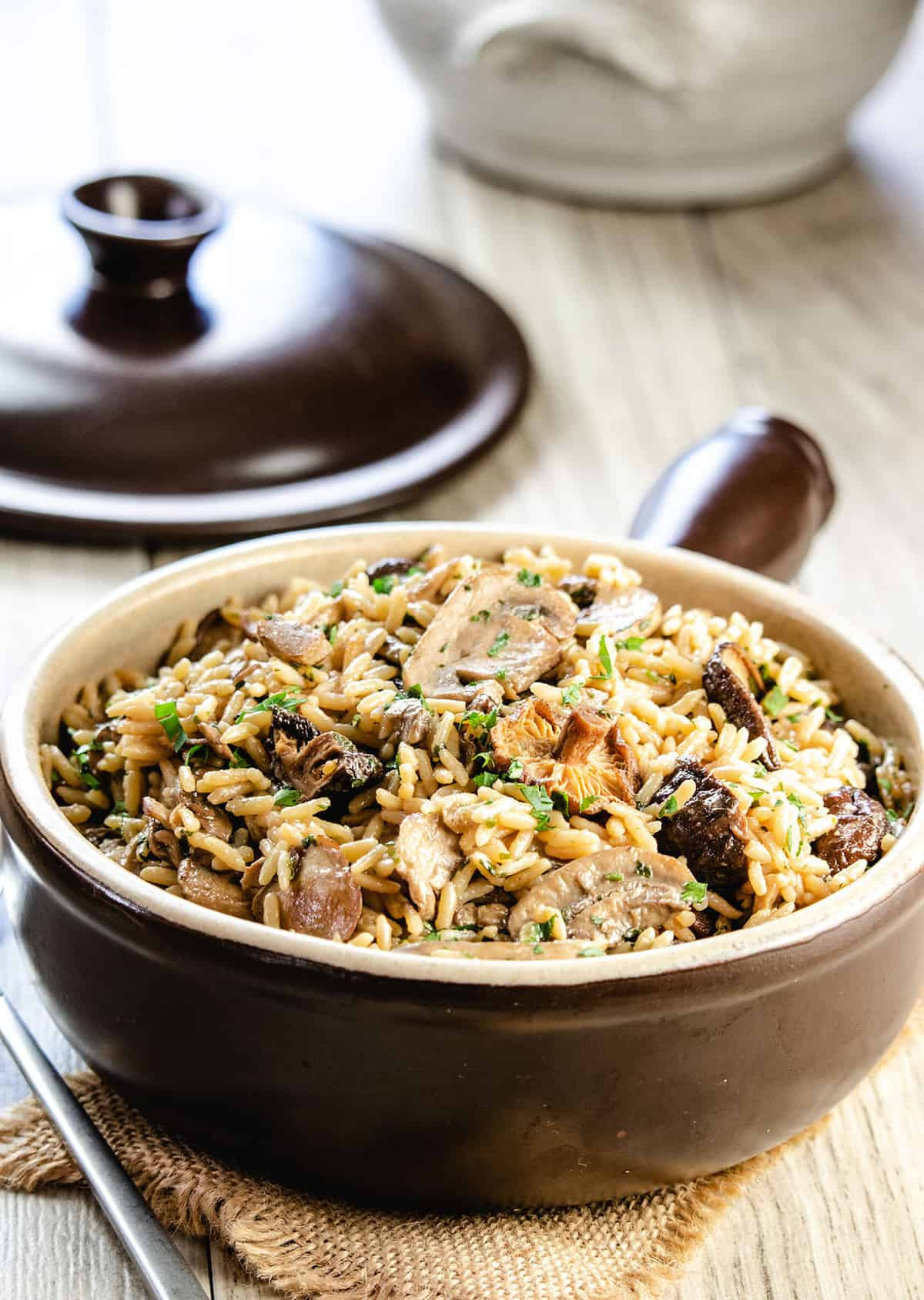 Mushroom and Pea Pilaf