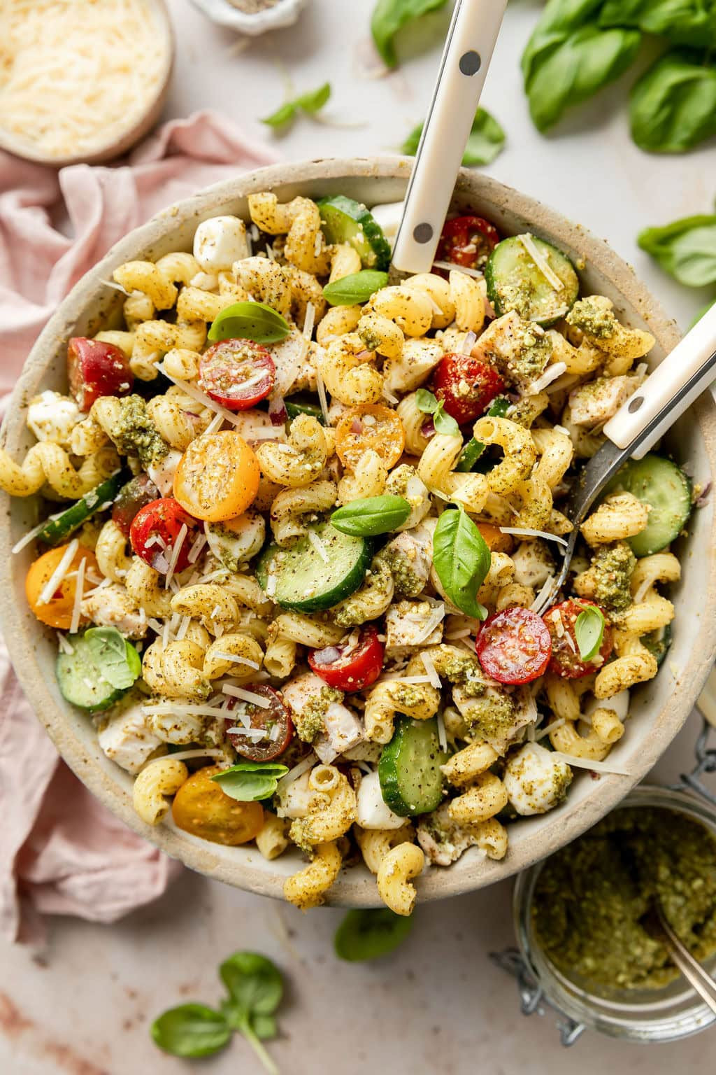 Pesto Chicken Pasta Salad