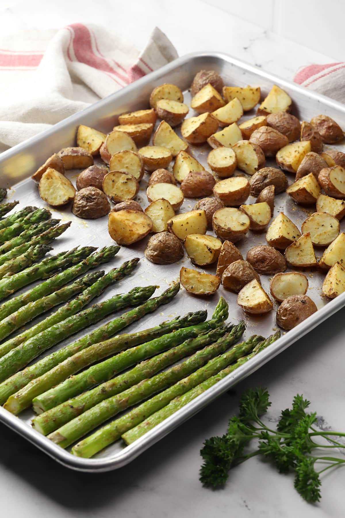 Potato and Asparagus Sheet Pan Dinner