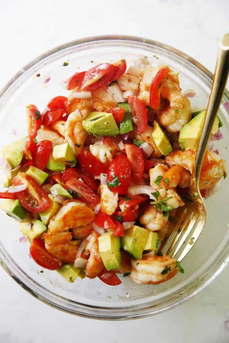 Shrimp and Avocado Salad with Chile Lime Dressing