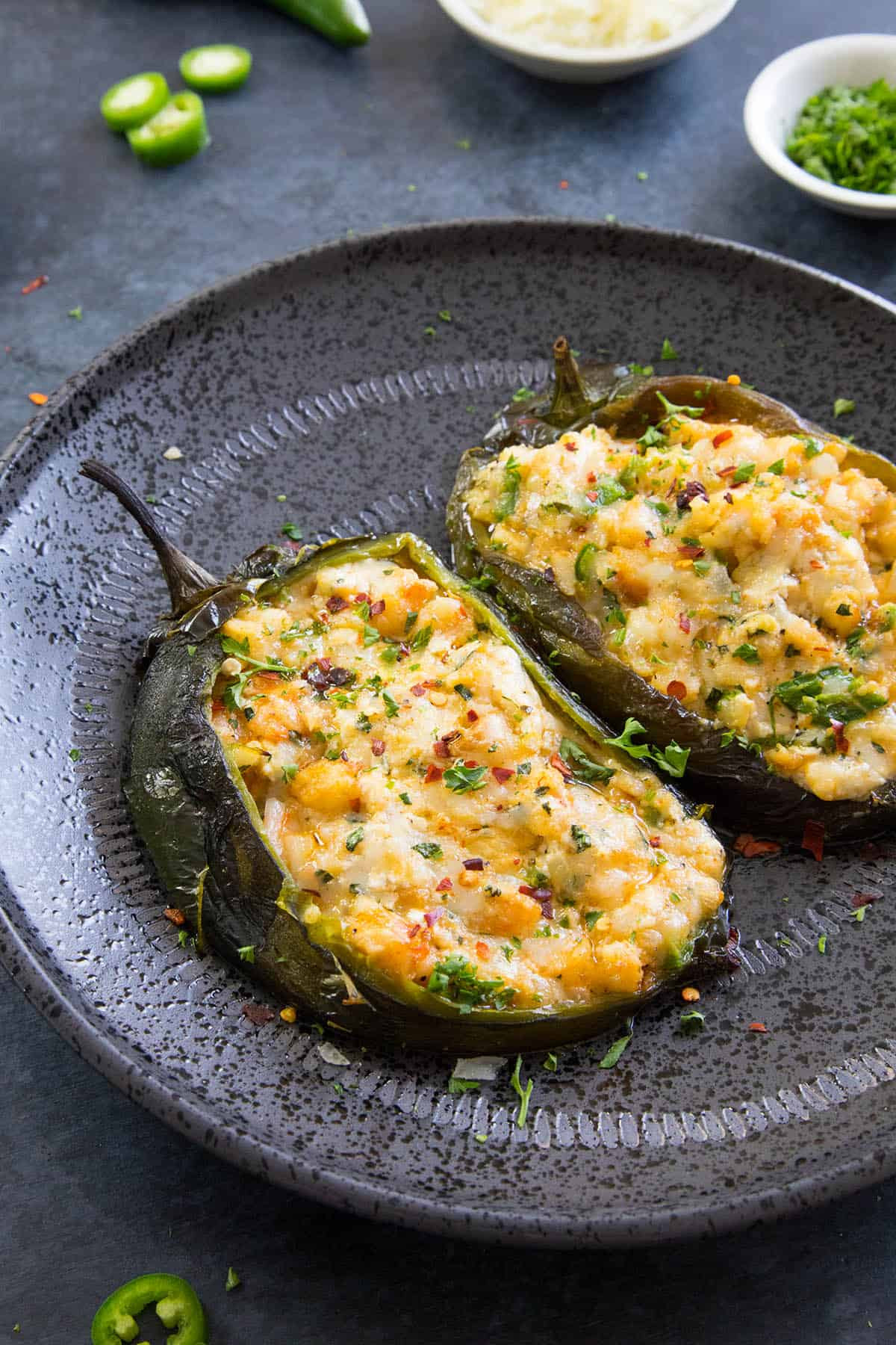 Shrimp Stuffed Poblano Peppers