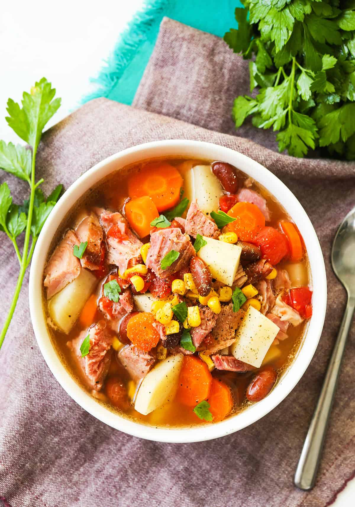 Slow Cooker Ham and Vegetable Soup