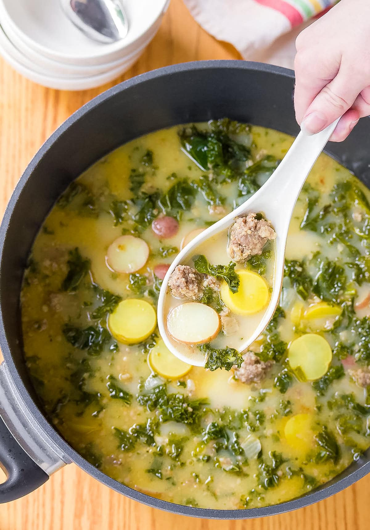 Spicy Sausage and Kale Soup