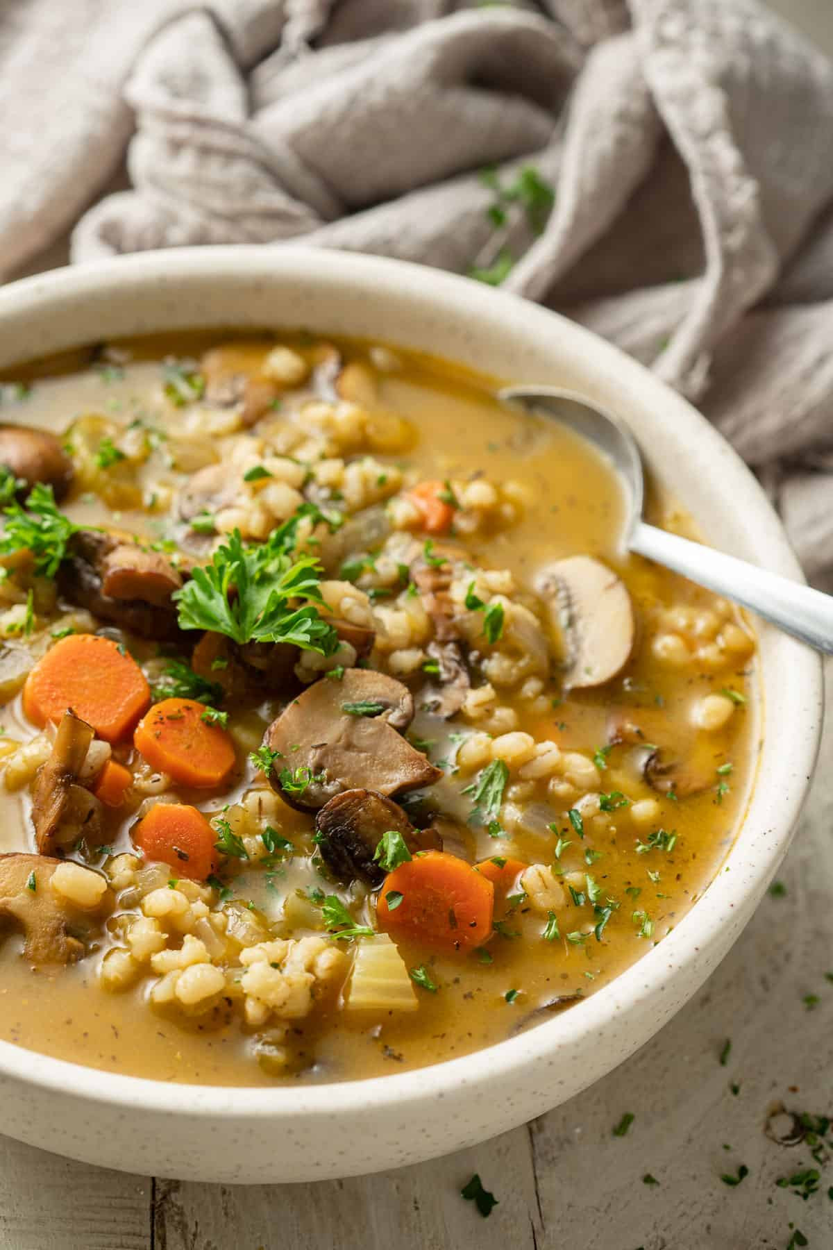 Turkey and Mushroom Barley Soup