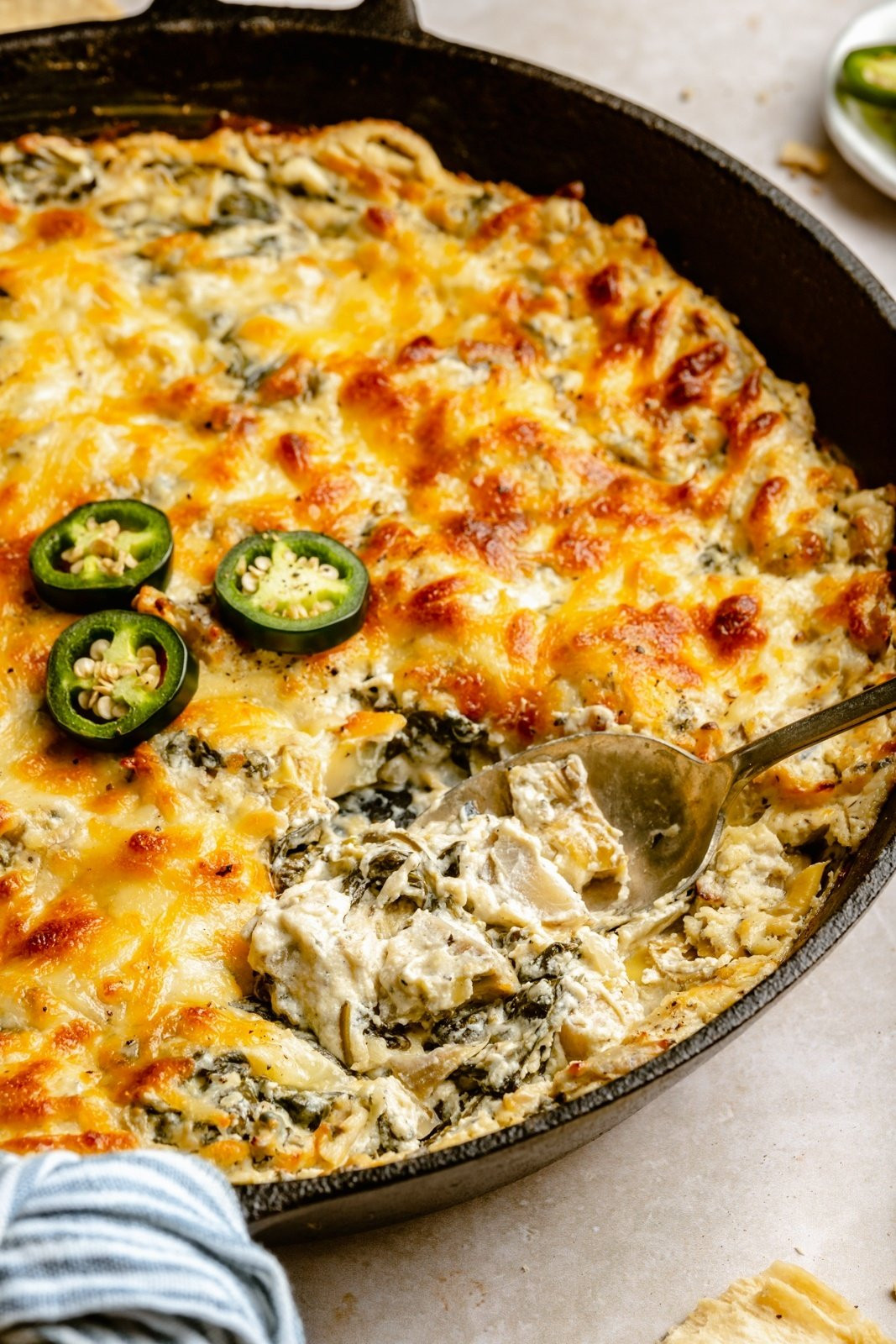 Warm Spinach and Artichoke Dip with Jalapeño