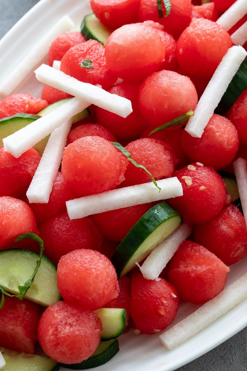 Watermelon and Jicama Stick Salad