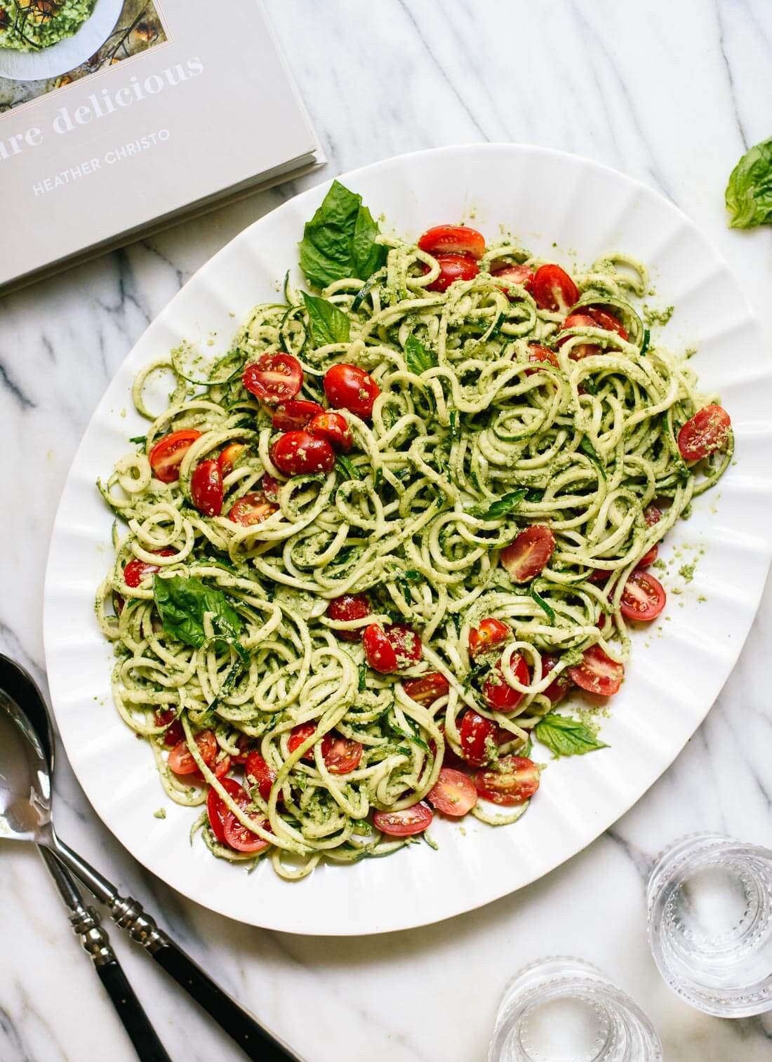 Zucchini Noodles with Lemon Basil Pesto