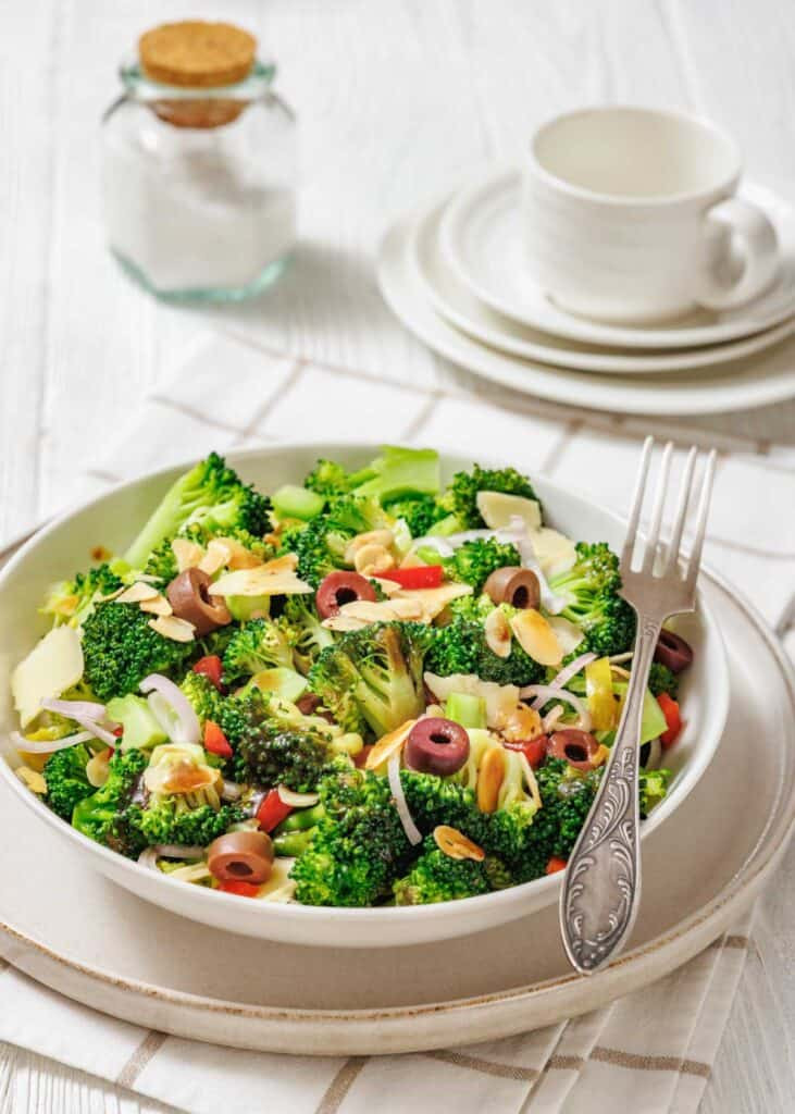 Broccoli Salad with Feta and Olives