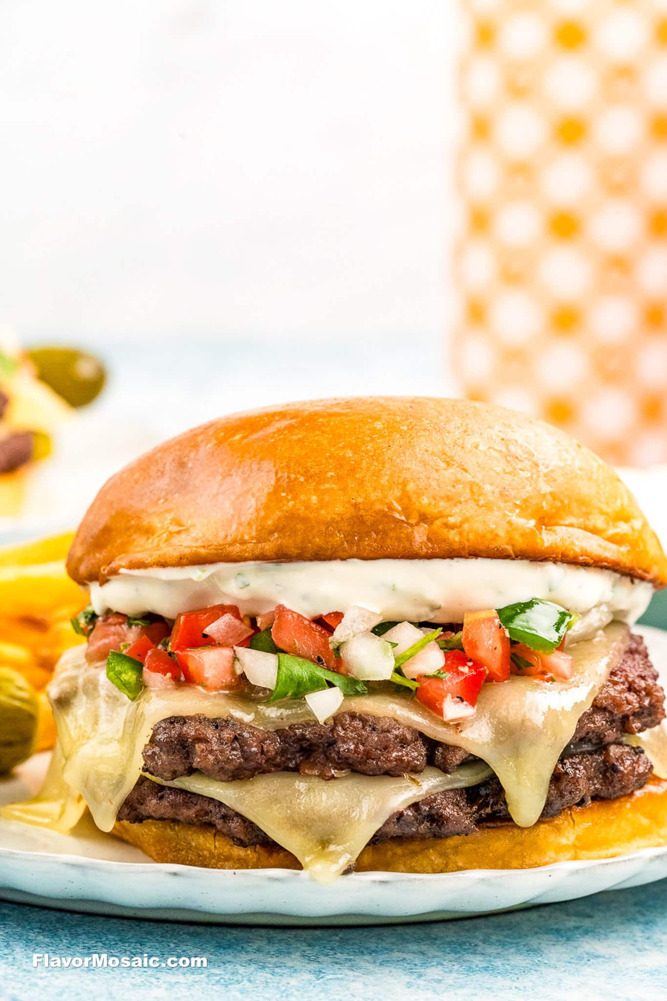 Burger with Pico de Gallo and Avocado