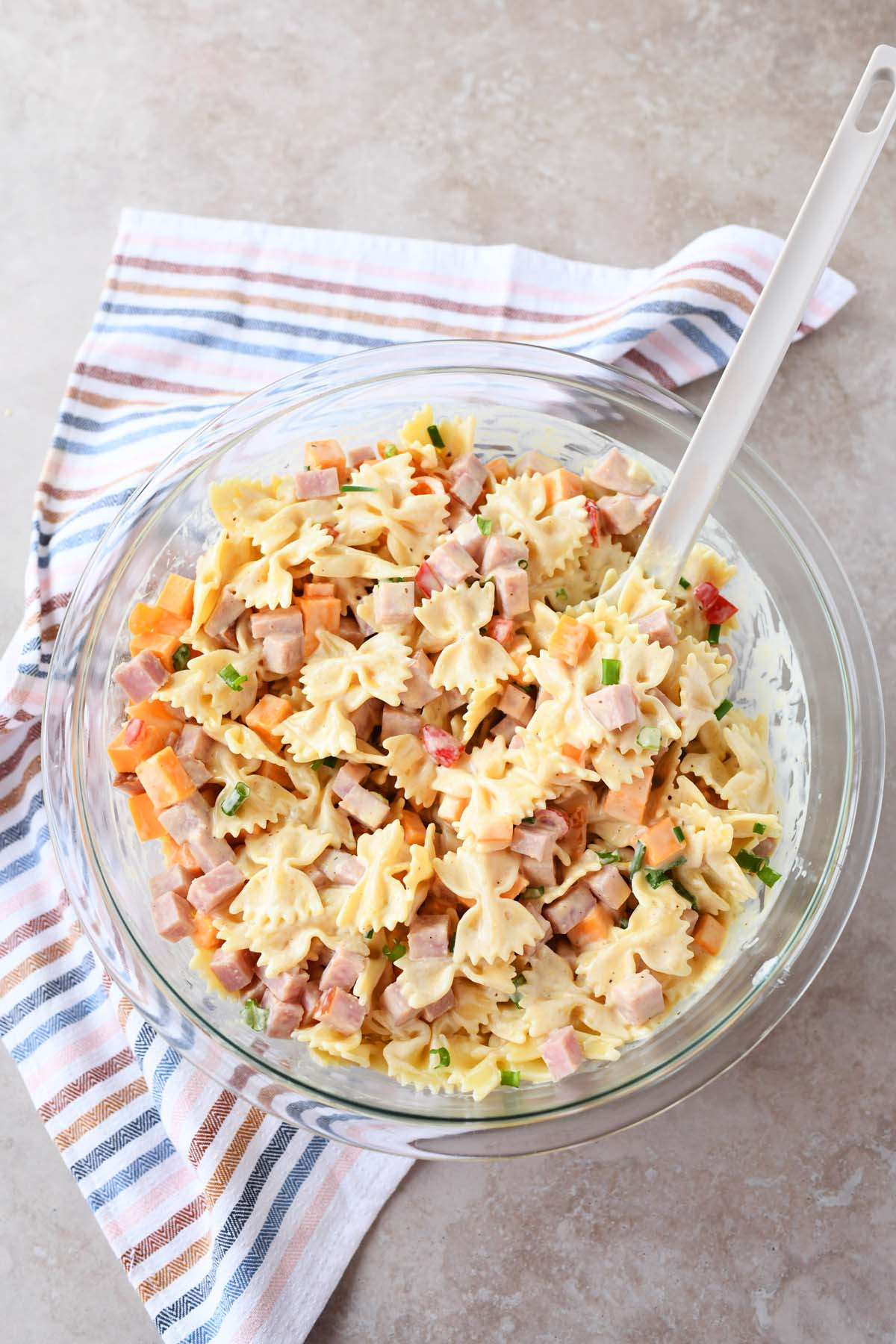 Ranch Pasta Salad with Ham & Cheese