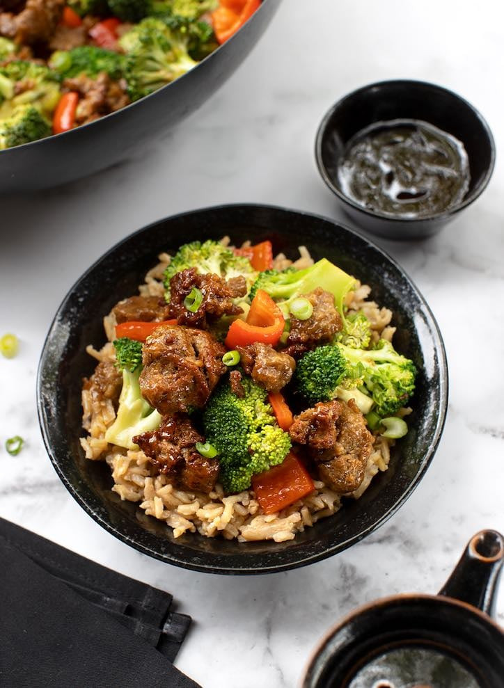 Seitan "Beef" and Broccoli