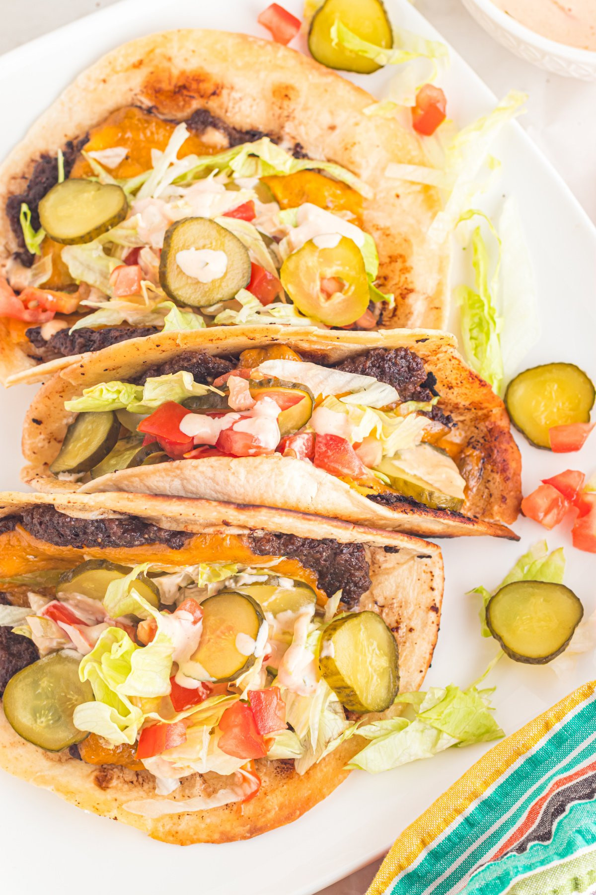 Taco Burger with Crushed Chips